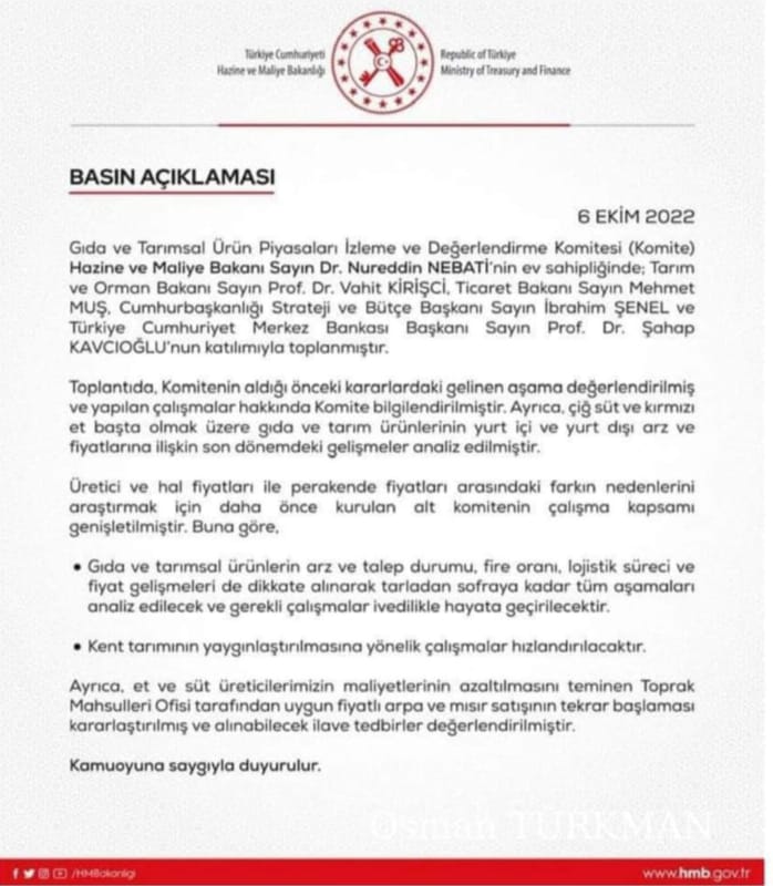 T.C. Hazine ve Maliye Bakanlığı Basın Açıklaması